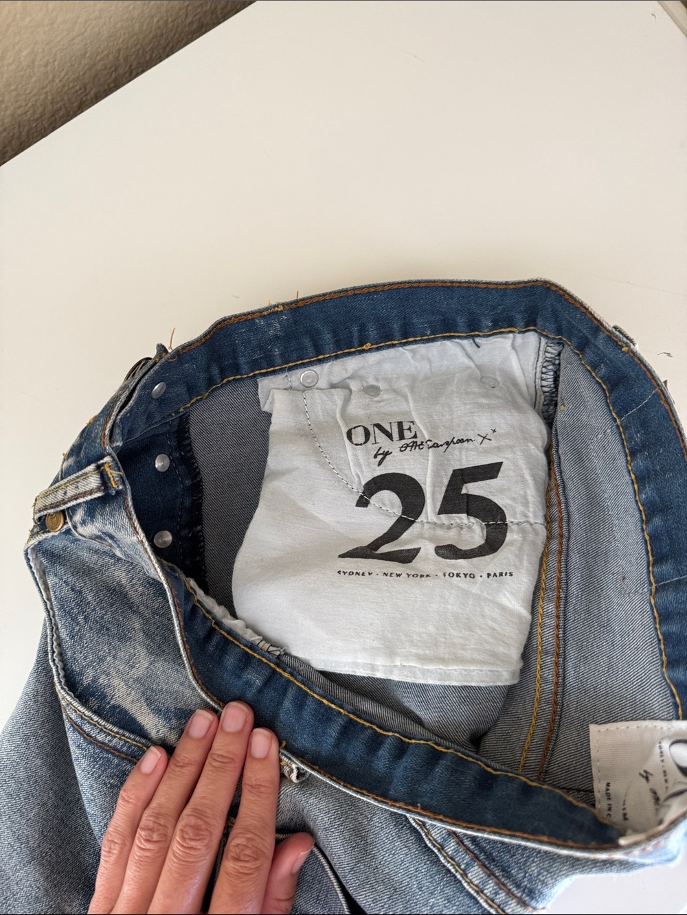 One Teaspoon Lovers Light Blue High-Waist Button-Fly Denim Shorts - Picture 4 of 4
